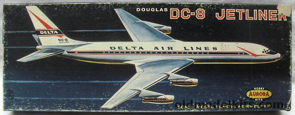 Aurora 1/103 Douglas DC-8 Jetliner Delta Airlines, 389-249 plastic model kit